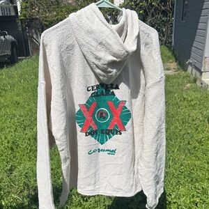 Vintage 90s Dos Equis Cozumel Mexico 🇲🇽 Cerveza Clara  Hoodie in Cream